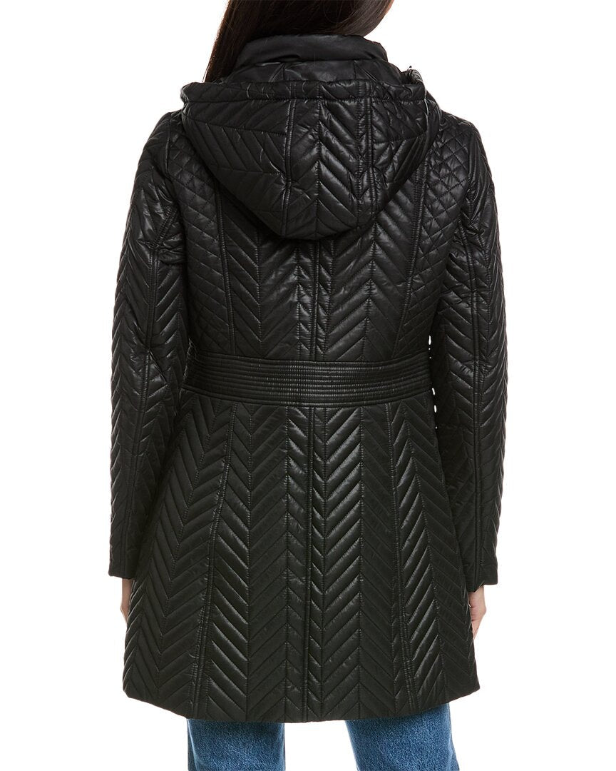 Via Spiga Herringbone Quilted Coat