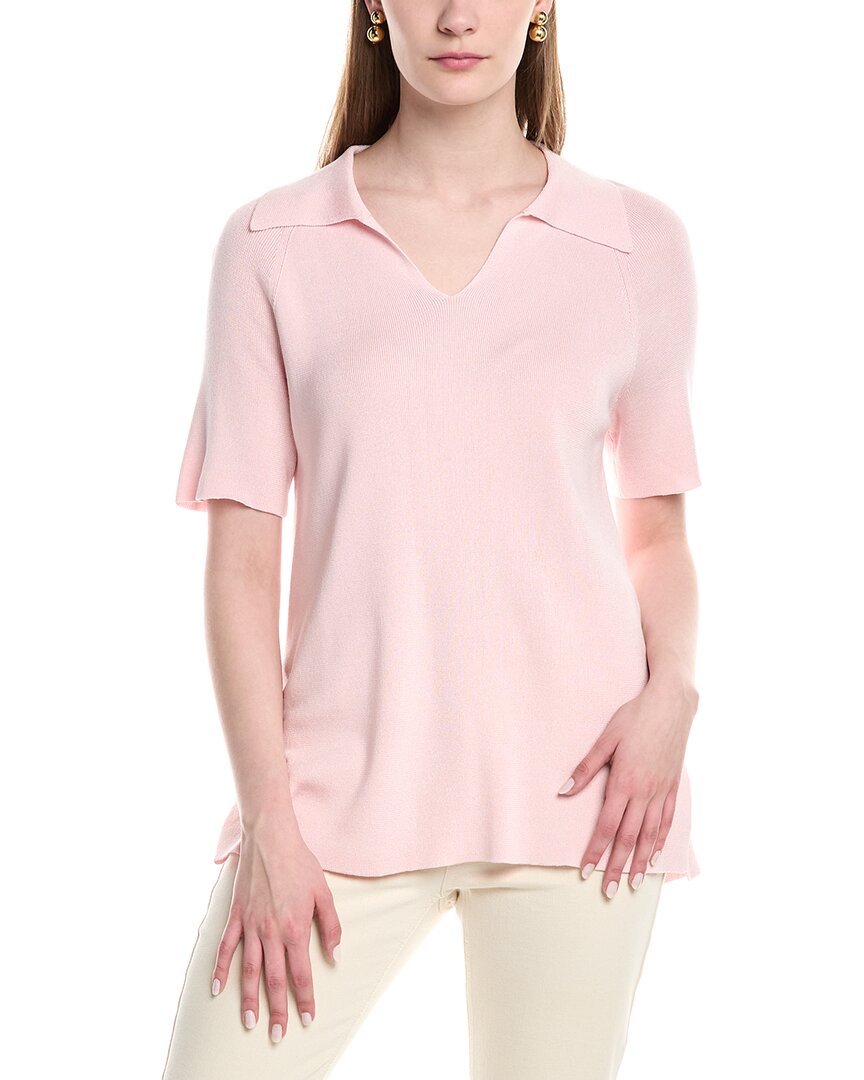 Lafayette 148 New York Split Neck Polo Sweater