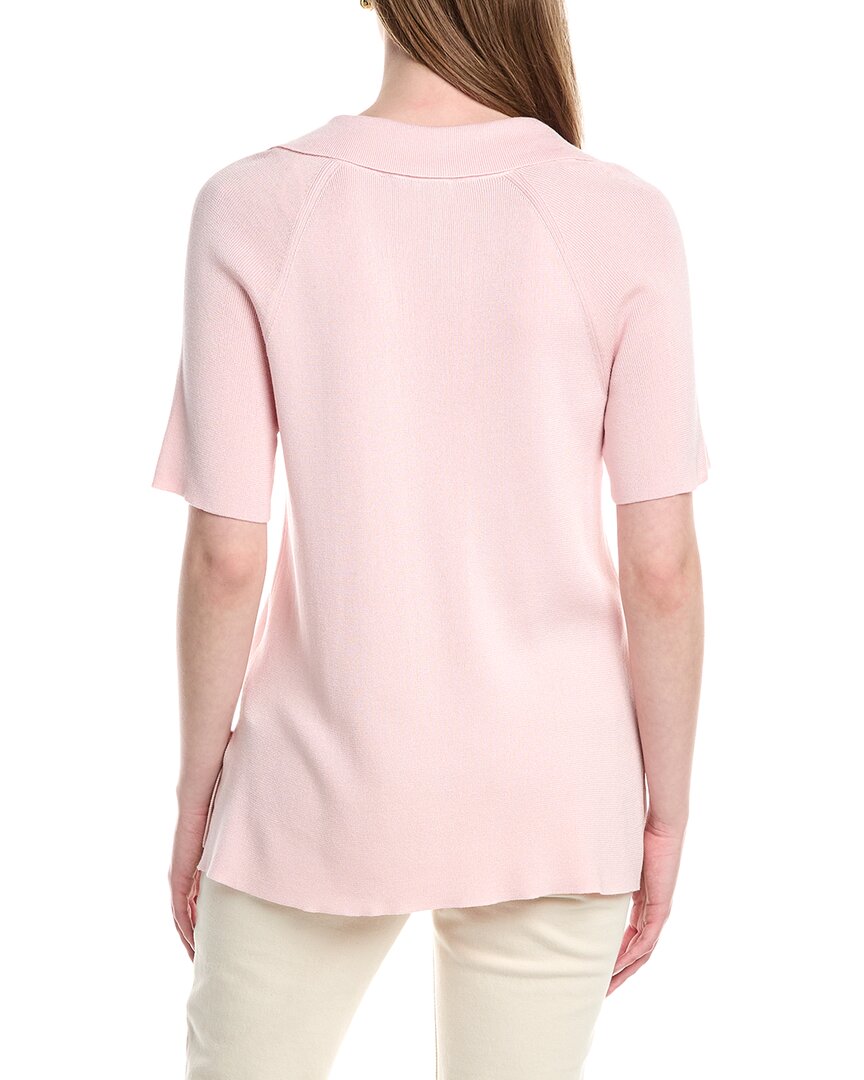 Lafayette 148 New York Split Neck Polo Sweater