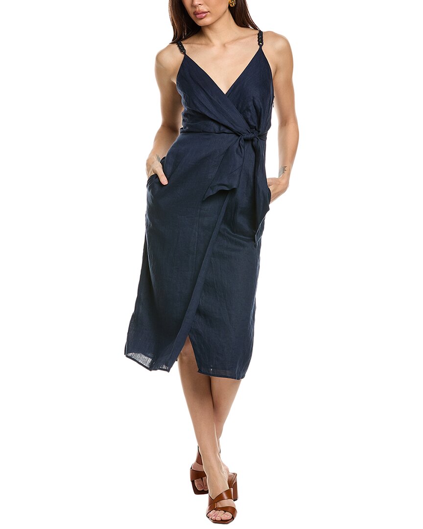 Reiss Esme Linen Tie Side Midi Dress