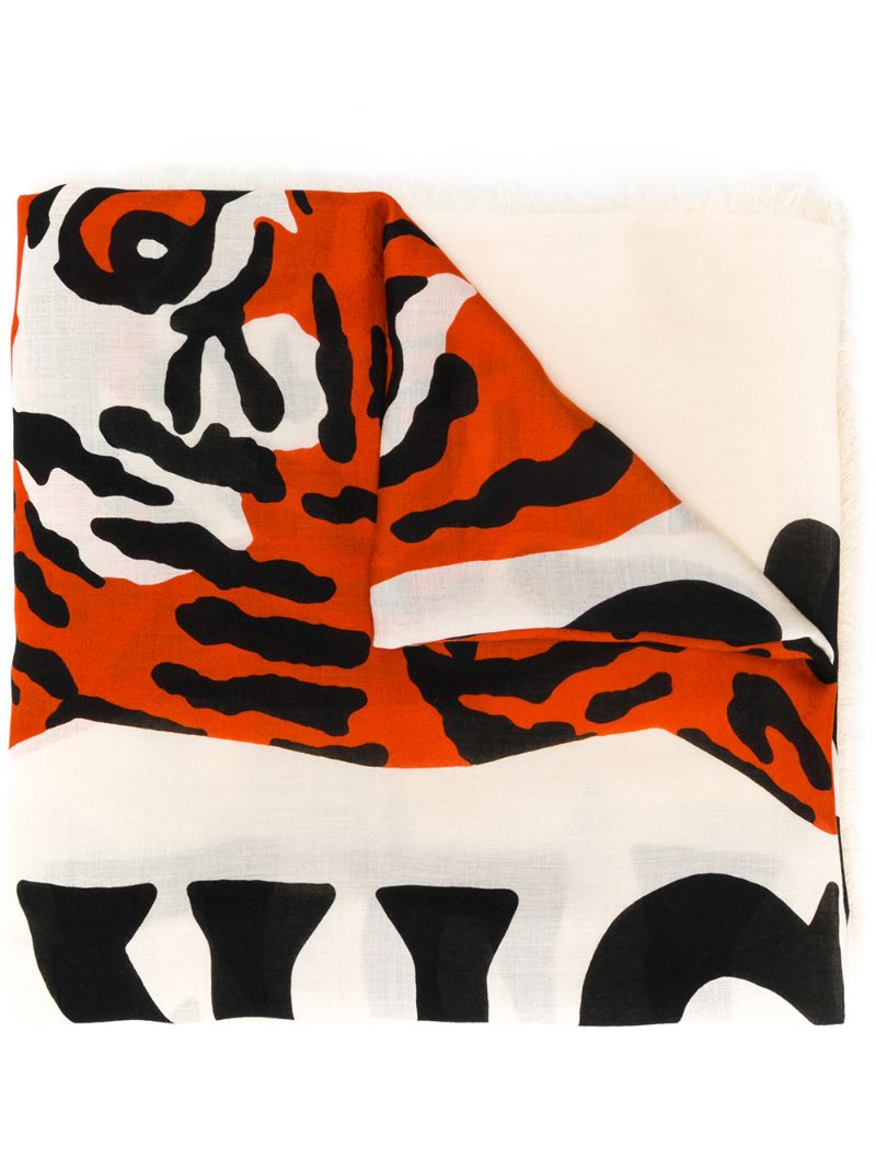 Gucci - printed scarf - women - Silk/Modal - One Size - Black