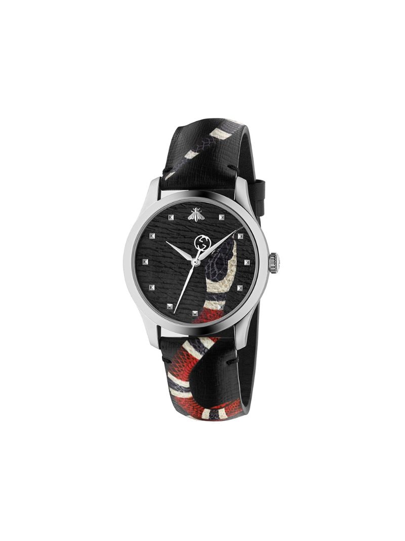 Gucci - Le Marché Des Merveilles watch, 38mm - unisex - Leather/Steel - One Size - Black
