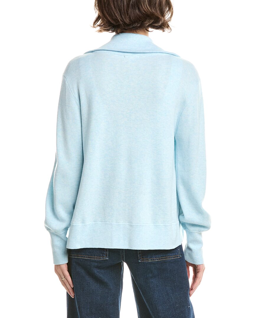 Forte Cashmere Short Zip Collared Cashmere-Blend Cardigan