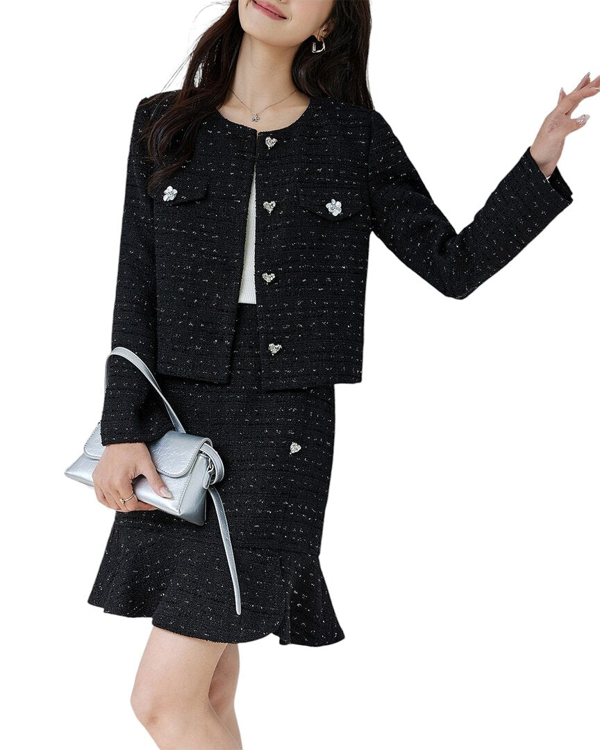 Ounixue 2Pc Blazer & Skirt Set