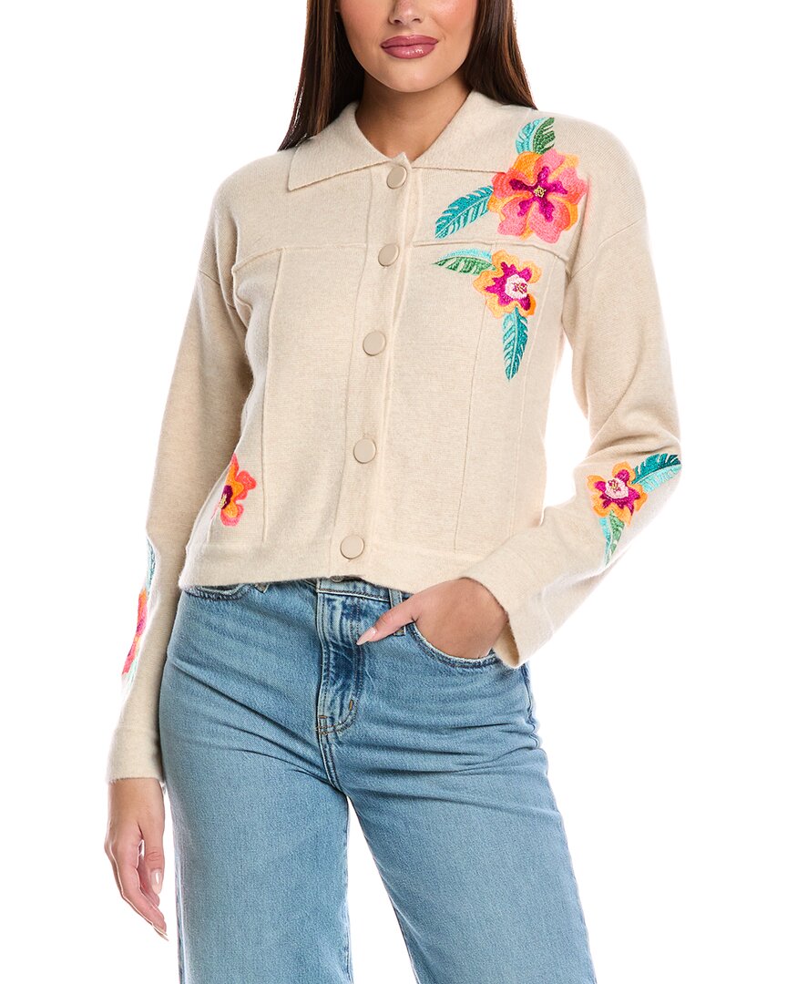 Brodie Cashmere Tropical Embroidery Cashmere Jacket