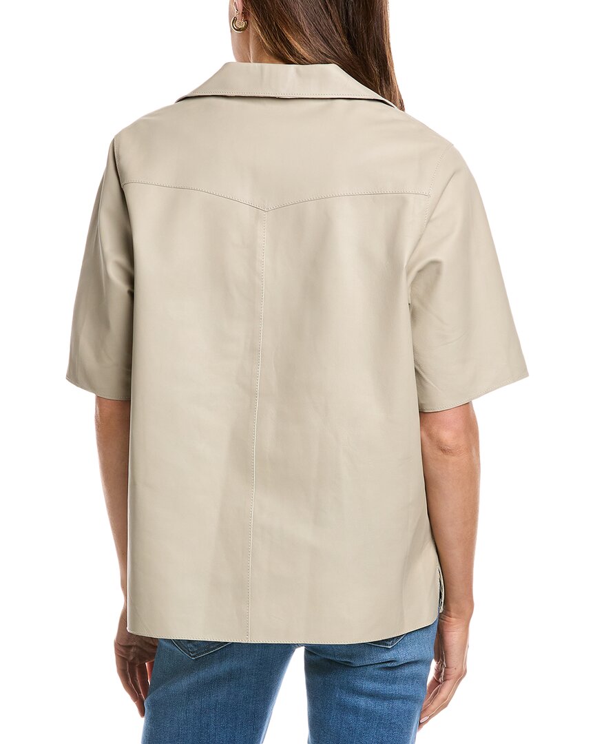 Officine Generale New Christelle Leather Overshirt
