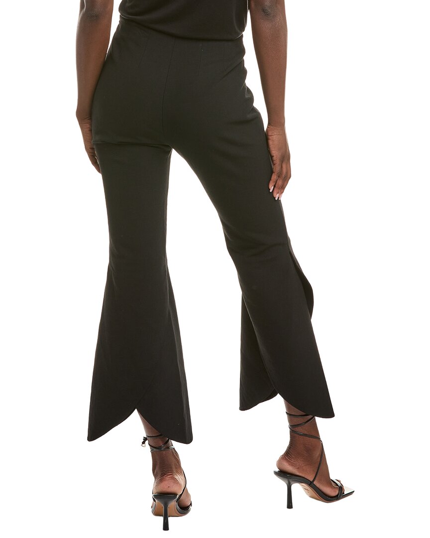 Oscar De La Renta Ankle-Length Tulip Flare Silk-Trim Wool-Blend Pant