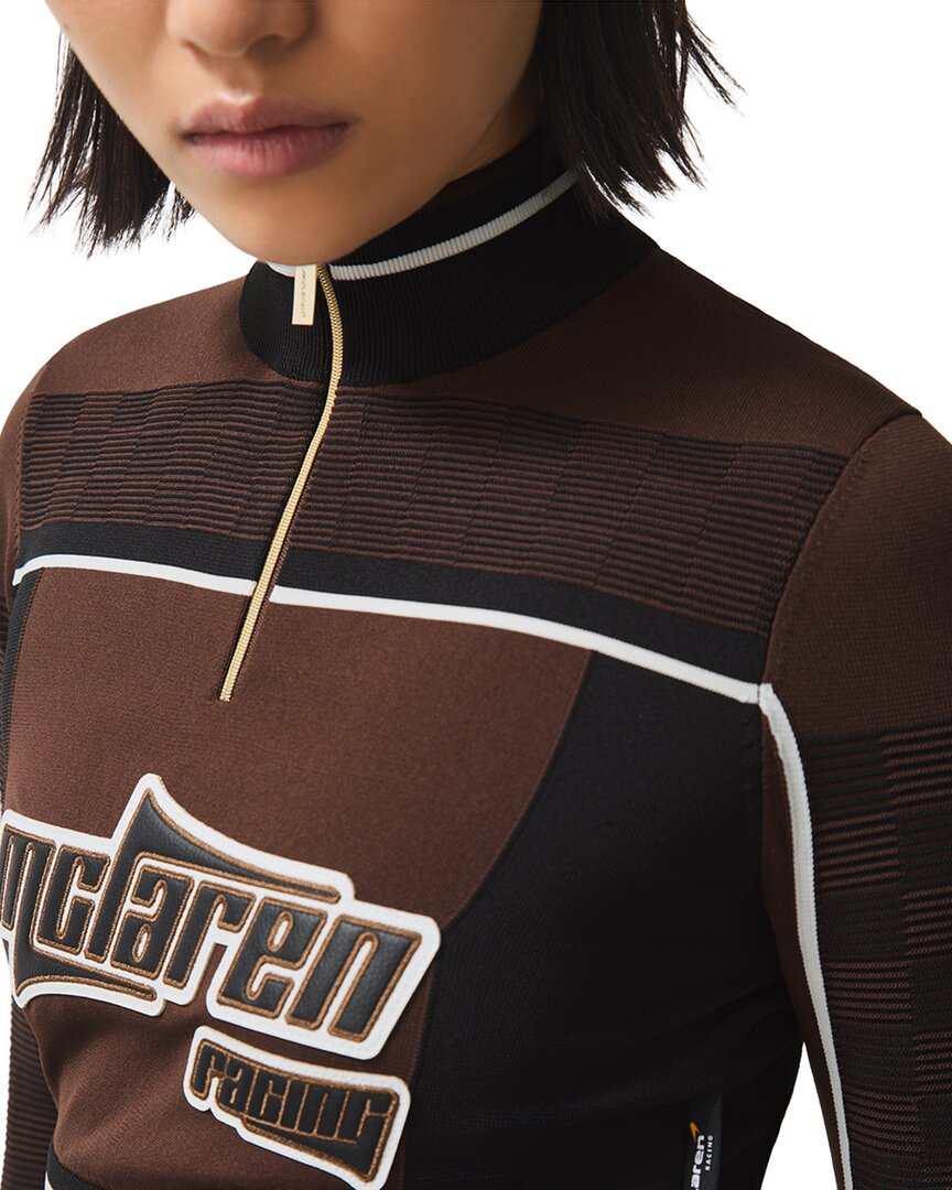 Reiss Ultra Ls Knitted Mclaren Racing Half Zip Crop Top