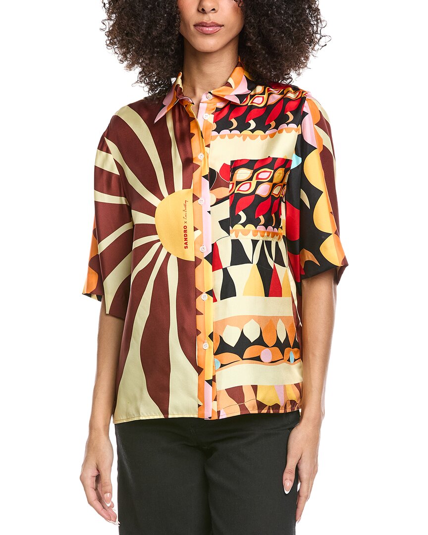 Sandro Silk Printed Shirt