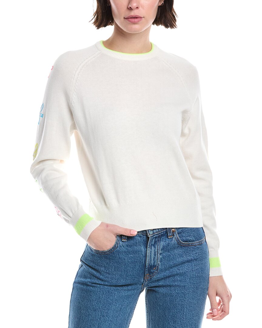 Wispr Floral Embroidery Silk-Blend Sweater