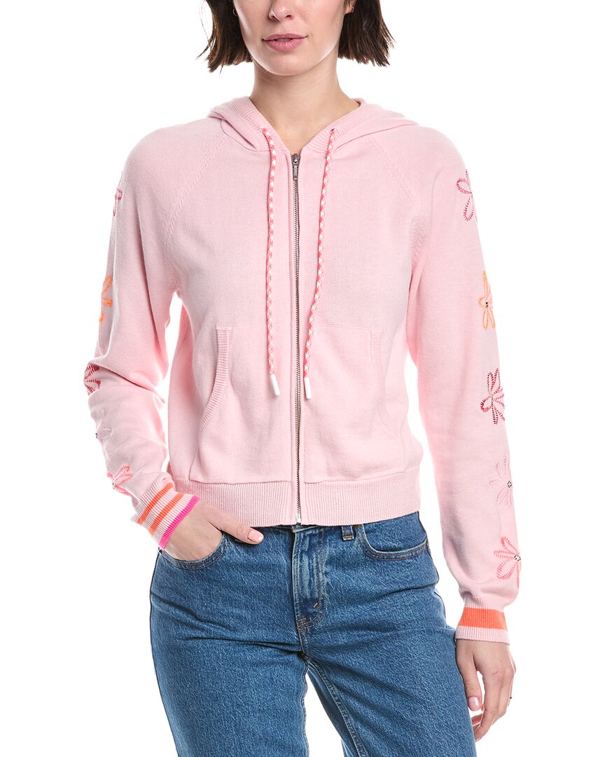 Wispr Floral Embroidery Silk-Blend Hoodie