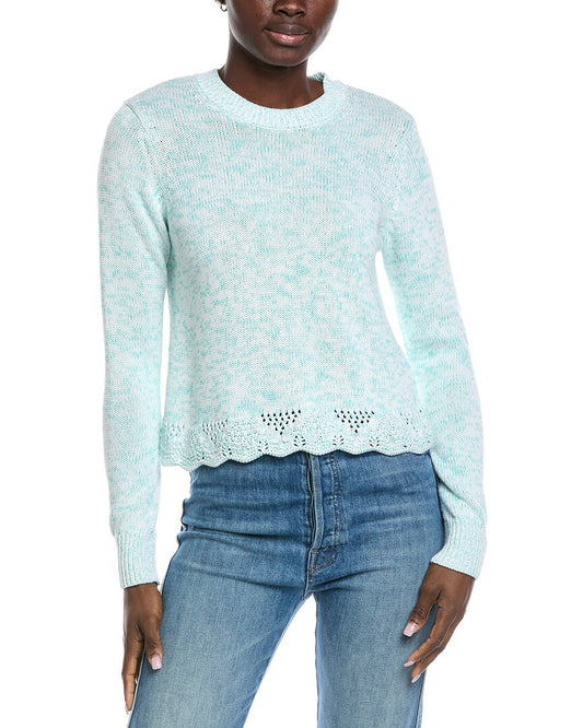 Autumn Cashmere Tweed Pointelle Sweater
