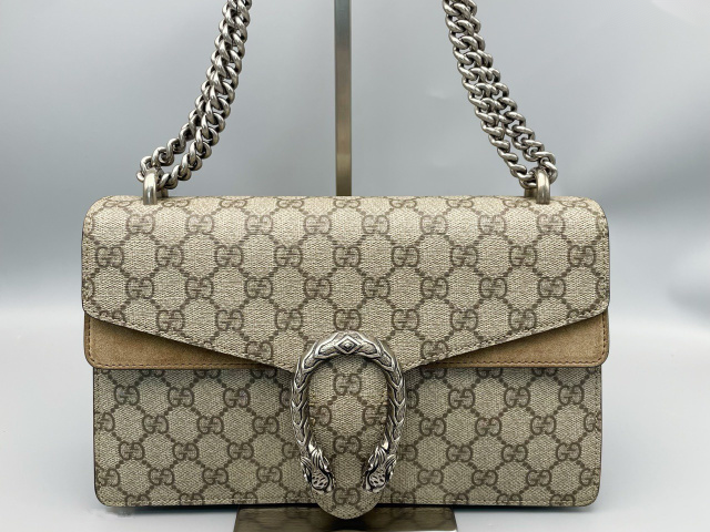 Gucci Dionysus Top Handle Chain Bag Gg Coated Canvas Beige Canvas Shoulder Bag Bag ( )