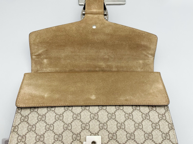 Gucci Dionysus Top Handle Chain Bag Gg Coated Canvas Beige Canvas Shoulder Bag Bag ( )