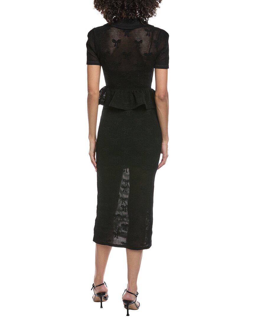 Self-Portrait Bow Crochet Midi Dress