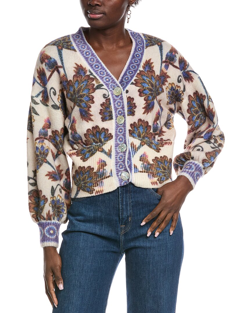 Farm Rio Ainika Maxi Floral Knit Wool & Alpaca-Blend Cardigan