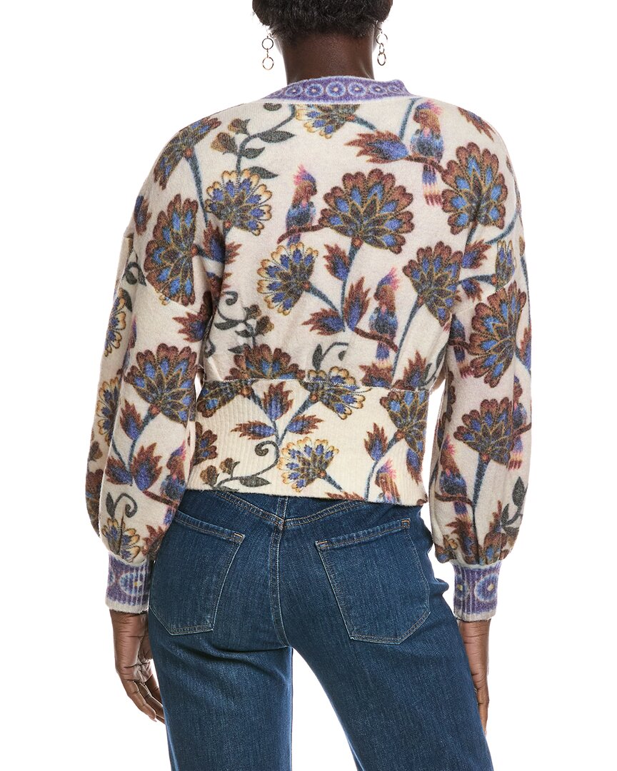 Farm Rio Ainika Maxi Floral Knit Wool & Alpaca-Blend Cardigan