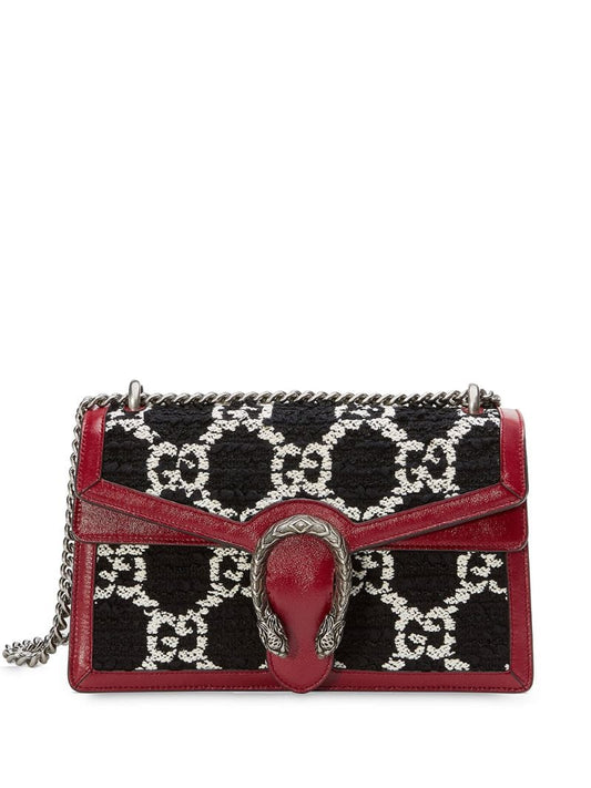 Gucci - Dionysus GG tweed small shoulder bag - women - Leather/Cotton - One Size - Red