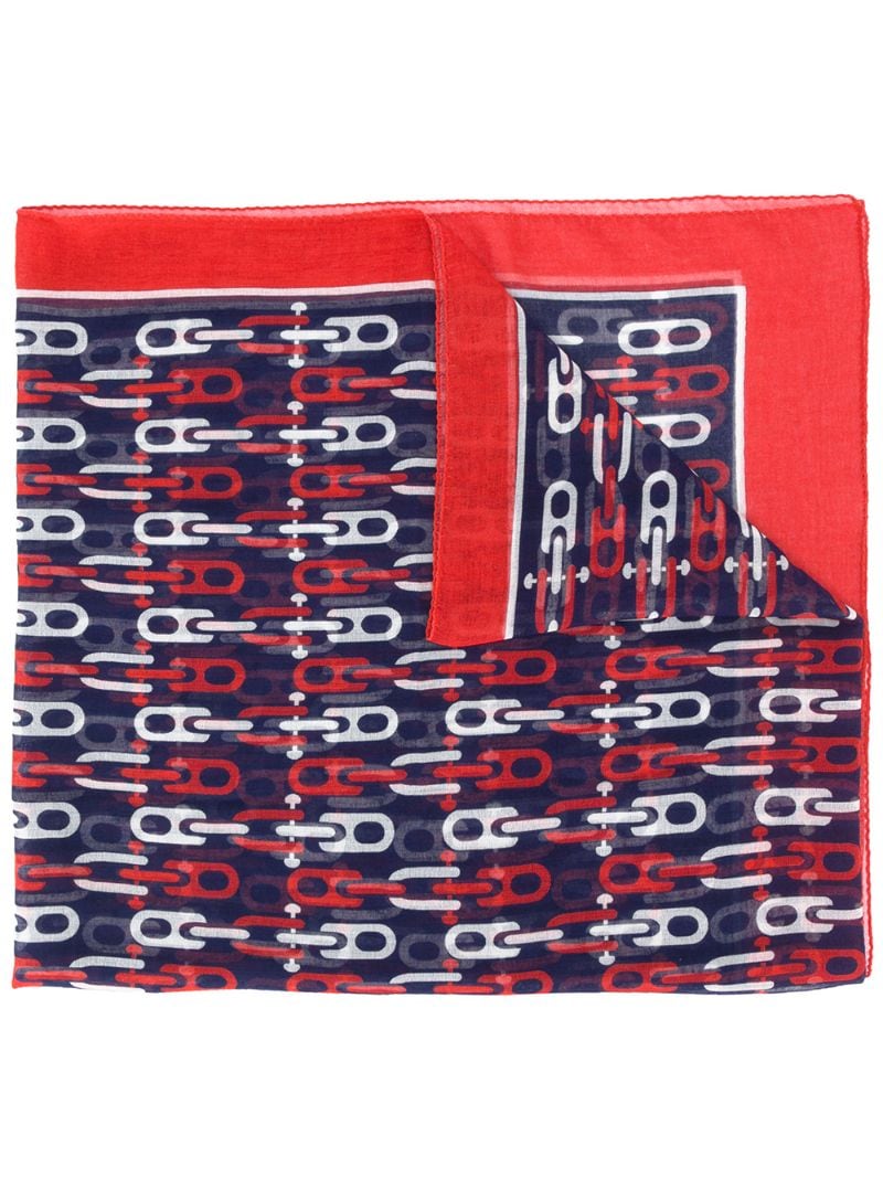 Gucci - chain detail scarf - women - Cotton - One Size - Blue