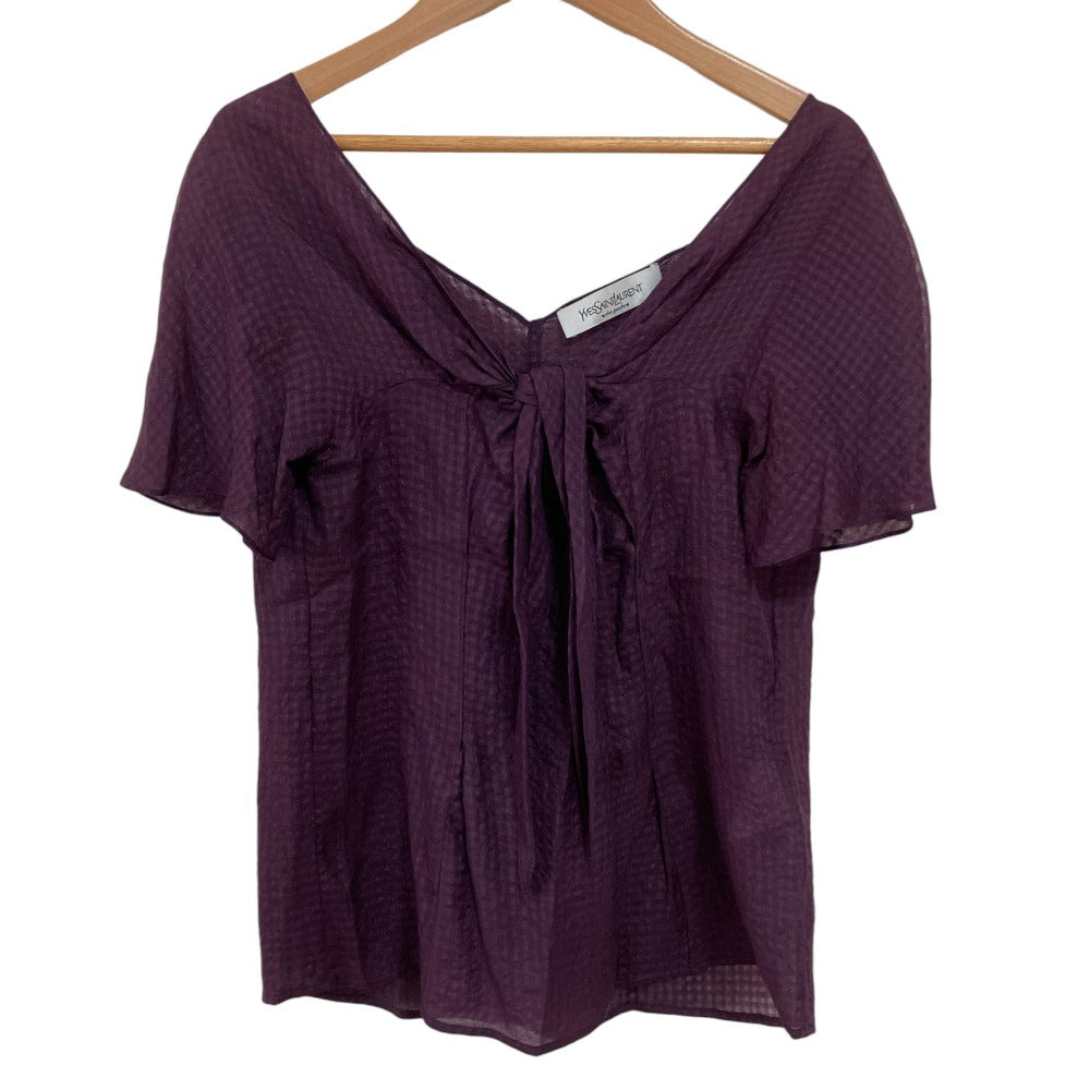 Yves Saint Laurent rive gauche Silk Short Sleeve Blo