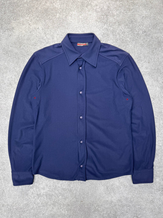 Prada Navy Button Down Fleece Shirt