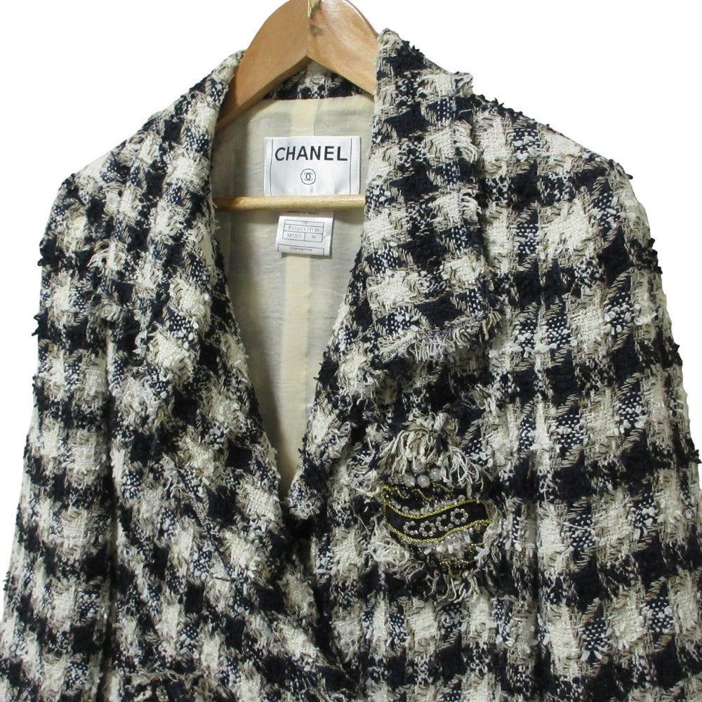 Chanel Bijou Logo Coco Mark Fringe Tweed Jacket
