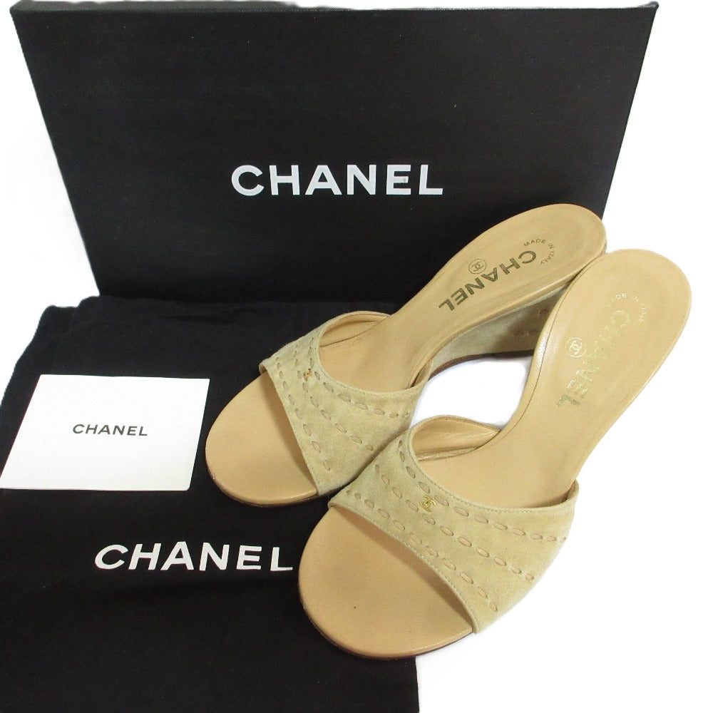 Chanel Suede Wedge Sandals