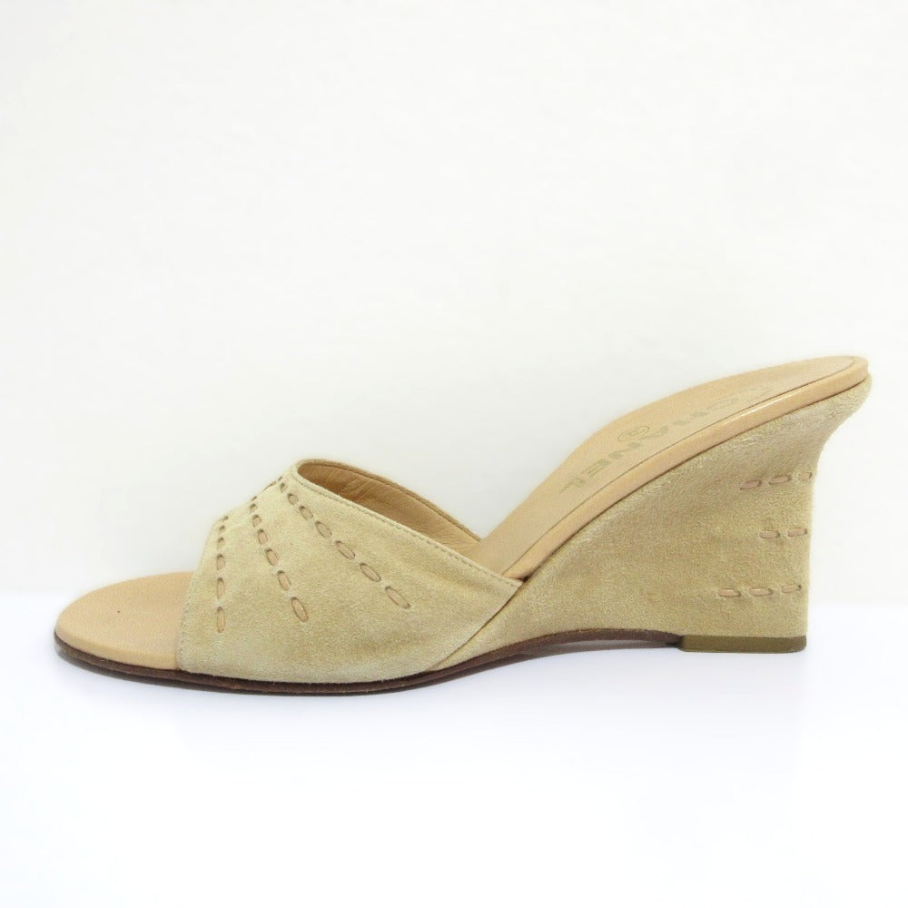 Chanel Suede Wedge Sandals
