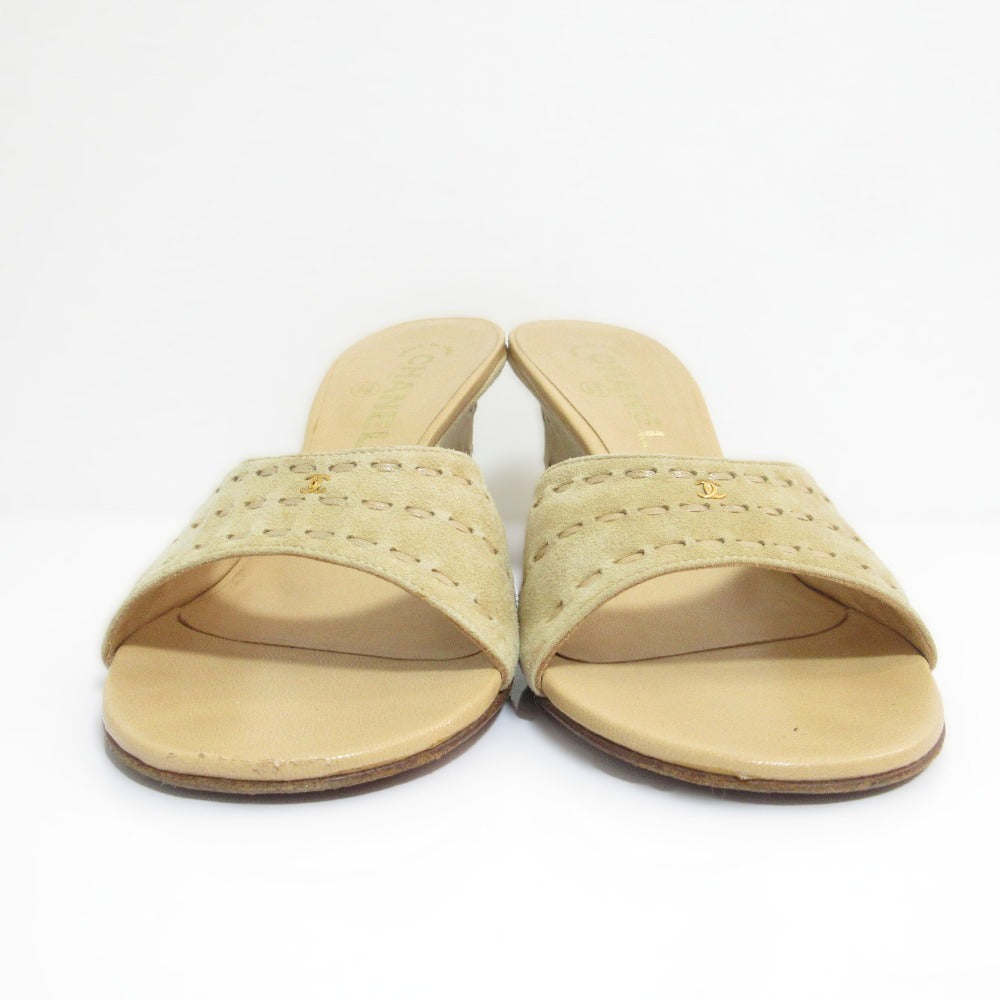 Chanel Suede Wedge Sandals
