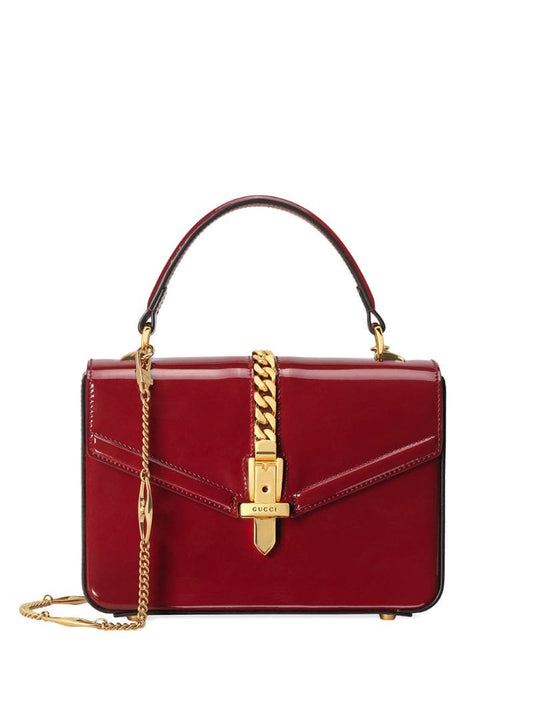 Gucci - Sylvie 1969 top handle - women - Patent Leather/Leather - One Size - Red