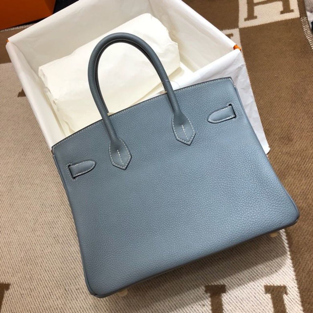 Top Quality Birkin Blue For Women SiTop Qualityer Toned Hardware 13.8in/35cm