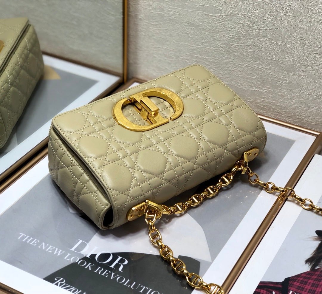 Top Quality Small Caro Bag Beige For Women 8in/20cm CD M9241UWHC_M39U