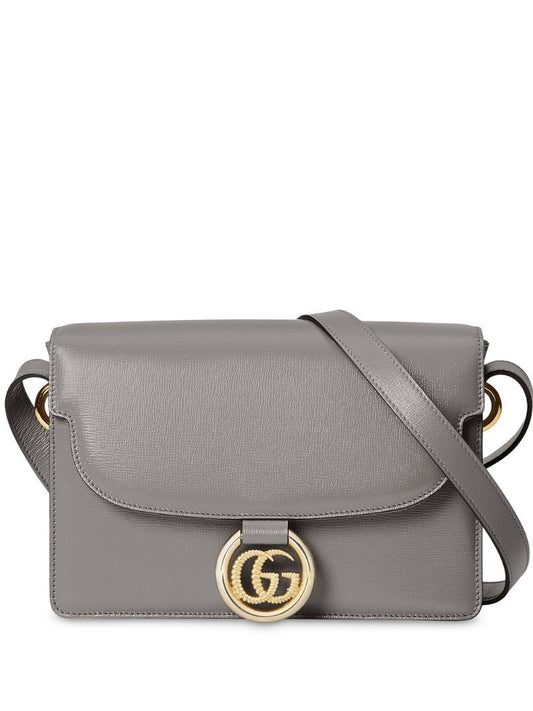 Gucci - Double G pendant shoulder bag - women - Leather/Viscose/metal - One Size - Grey