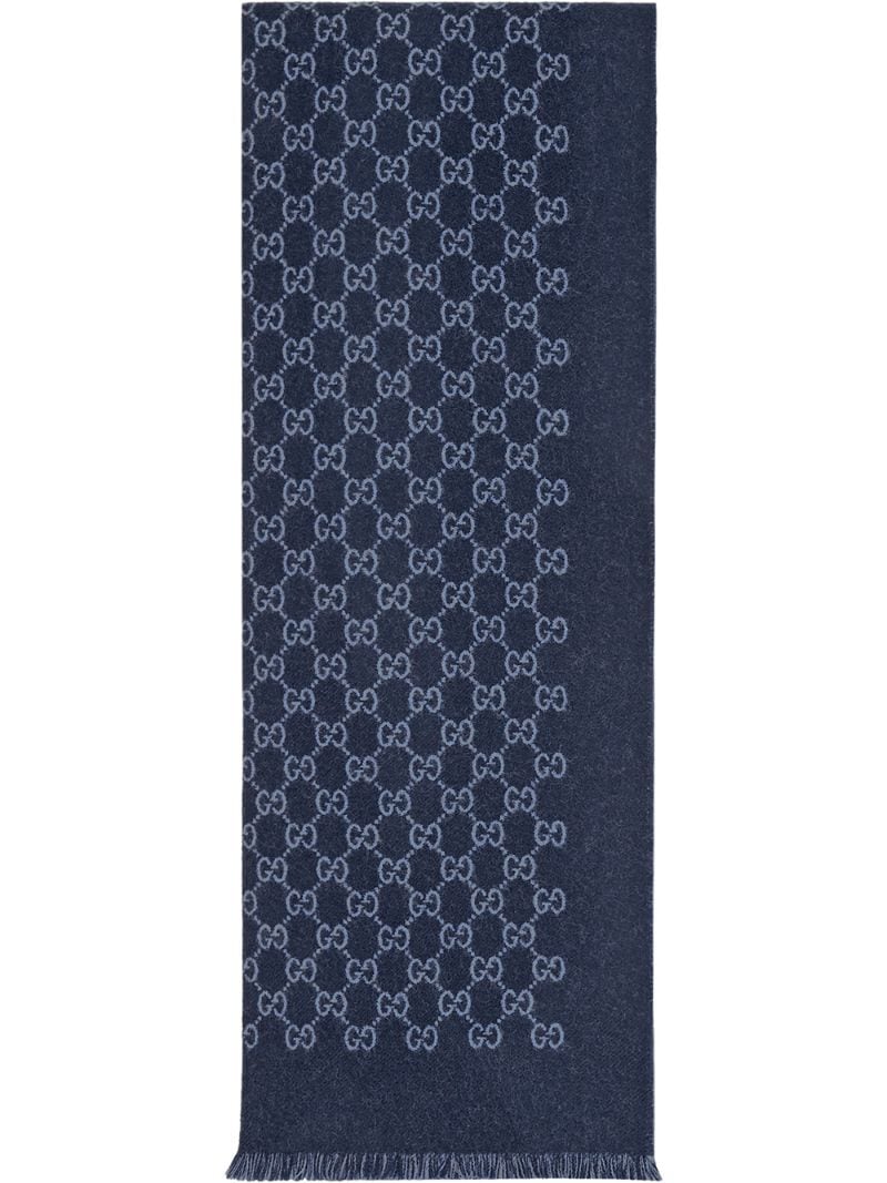Gucci - GG jacquard wool scarf - men - Wool - One Size - Blue
