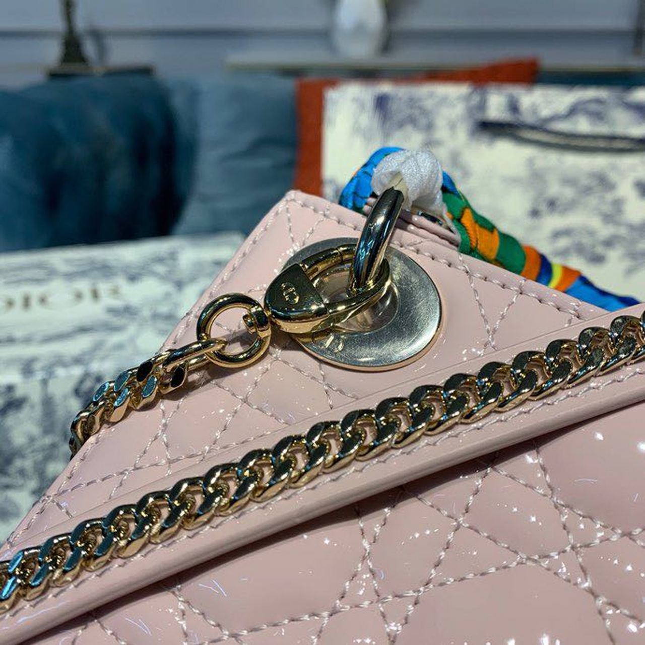 Top Quality Mini Lady Bag with Chain Gold Toned Hardware Spring/Summer Collection, Light Pink, For Women Womens Handbags, 18cm CD M0505OADU_M15P