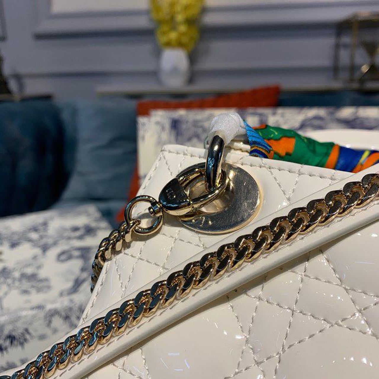 Top Quality Mini Lady Bag with Chain Gold Toned Hardware Spring/Summer Collection, White, For Women Womens Handbags, 18cm CD M0505INEA_M030_M15P