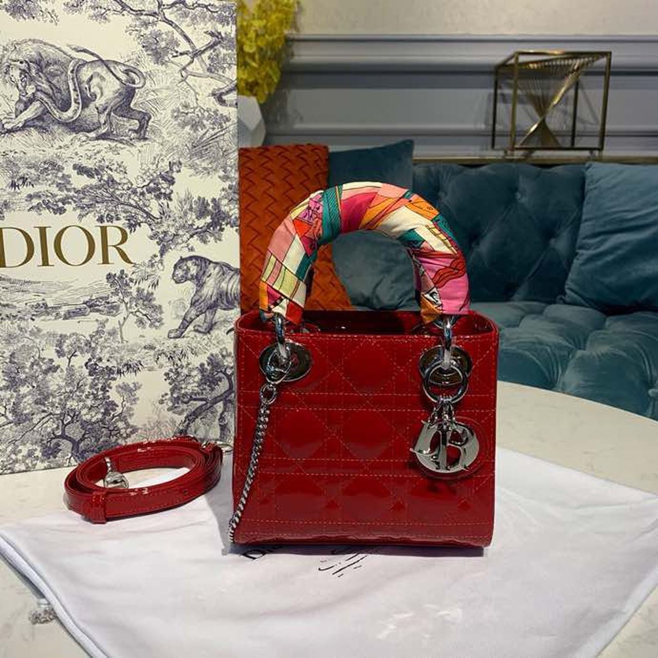 Top Quality Mini Lady Bag with Chain Silver Hardware Spring/Summer Collection, Red, For Women Womens Handbags, 18cm CD M0505OCAL_M52R