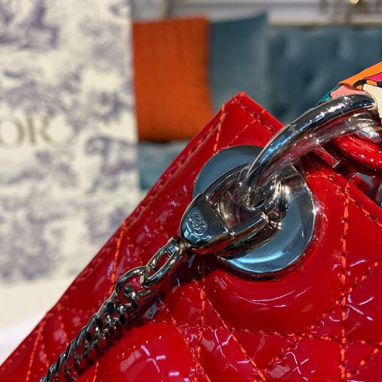 Top Quality Mini Lady Bag with Chain Silver Hardware Spring/Summer Collection, Red, For Women Womens Handbags, 18cm CD M0505OCAL_M52R