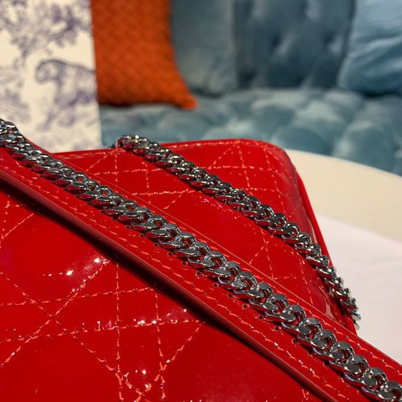 Top Quality Mini Lady Bag with Chain Silver Hardware Spring/Summer Collection, Red, For Women Womens Handbags, 18cm CD M0505OCAL_M52R
