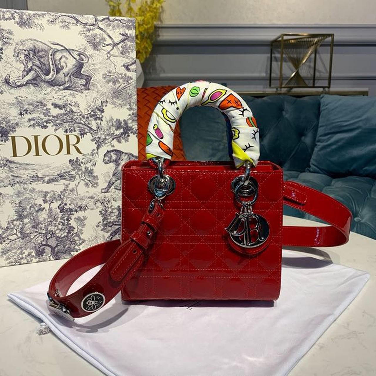 Top Quality Small Lady Bag Red Patent For Women 20cm/8in CD