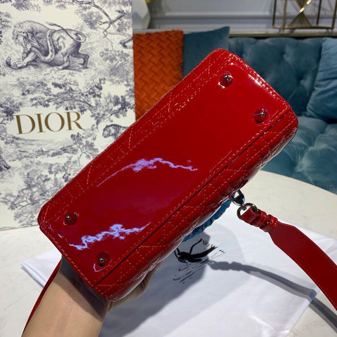 Top Quality Small Lady Bag Red Patent For Women 20cm/8in CD