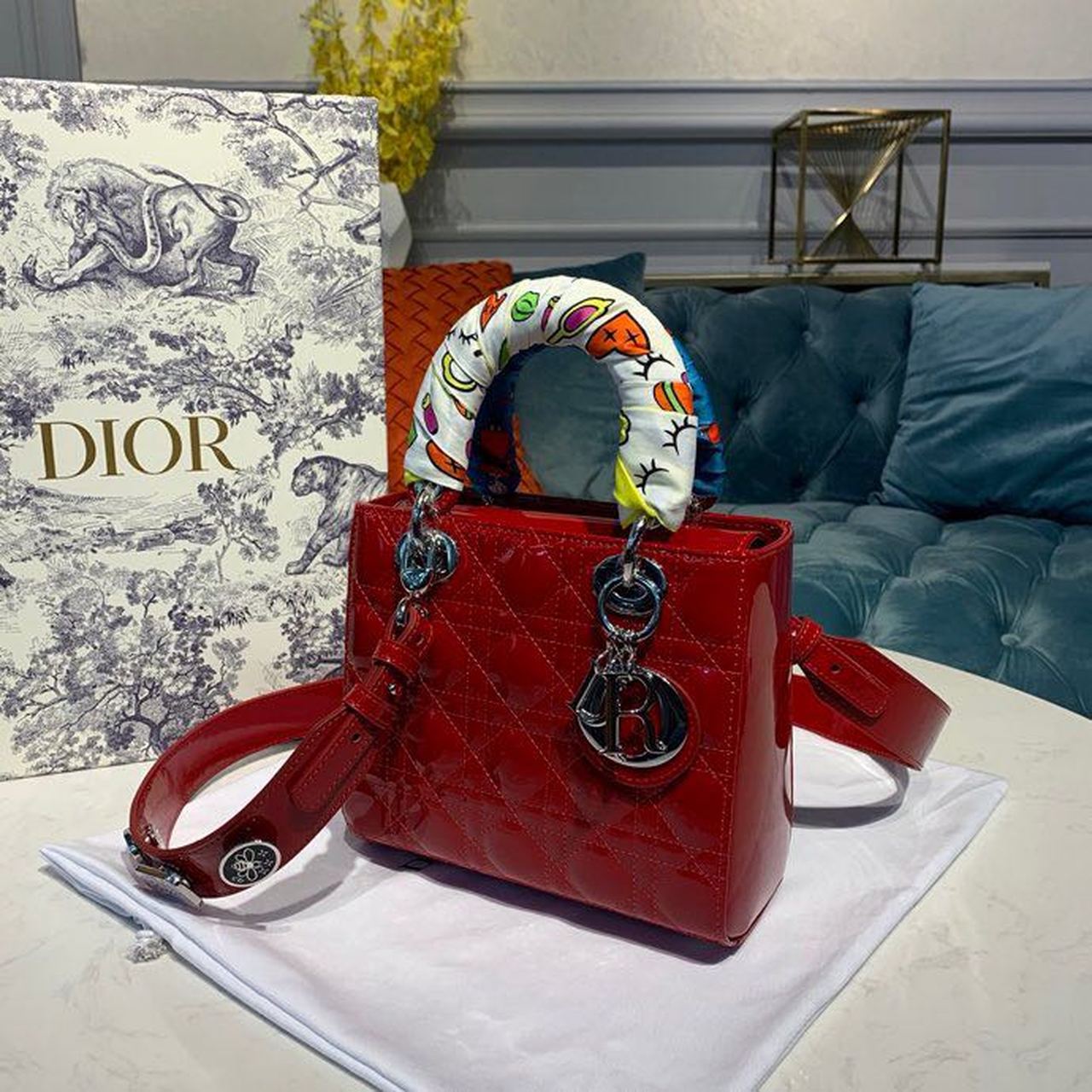 Top Quality Small Lady Bag Red Patent For Women 20cm/8in CD