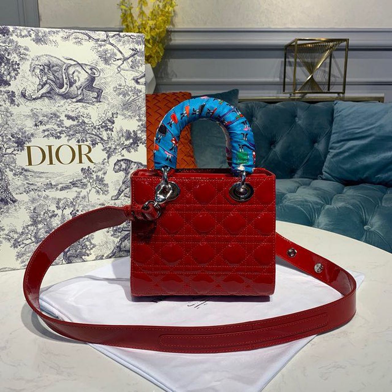 Top Quality Small Lady Bag Red Patent For Women 20cm/8in CD
