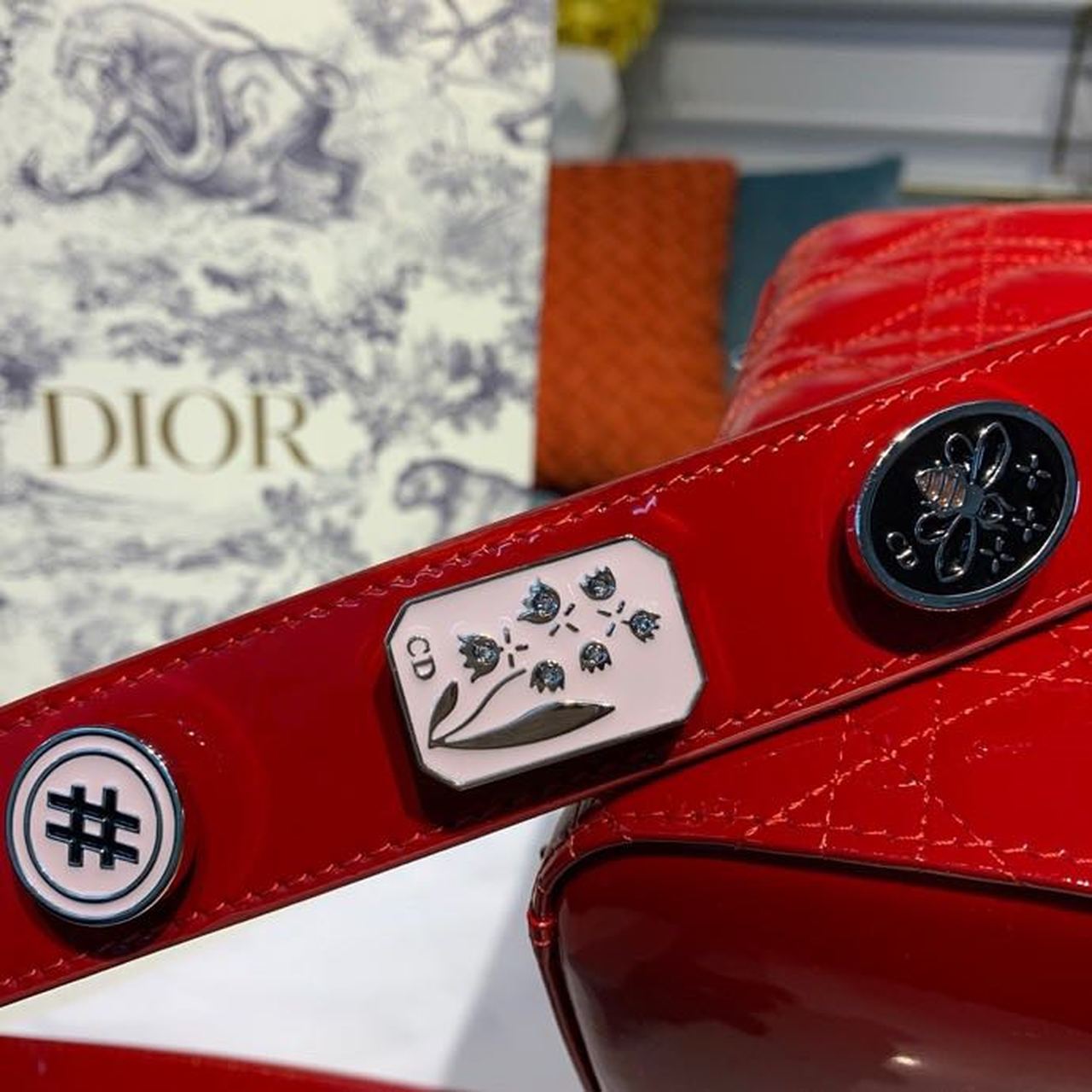 Top Quality Small Lady Bag Red Patent For Women 20cm/8in CD
