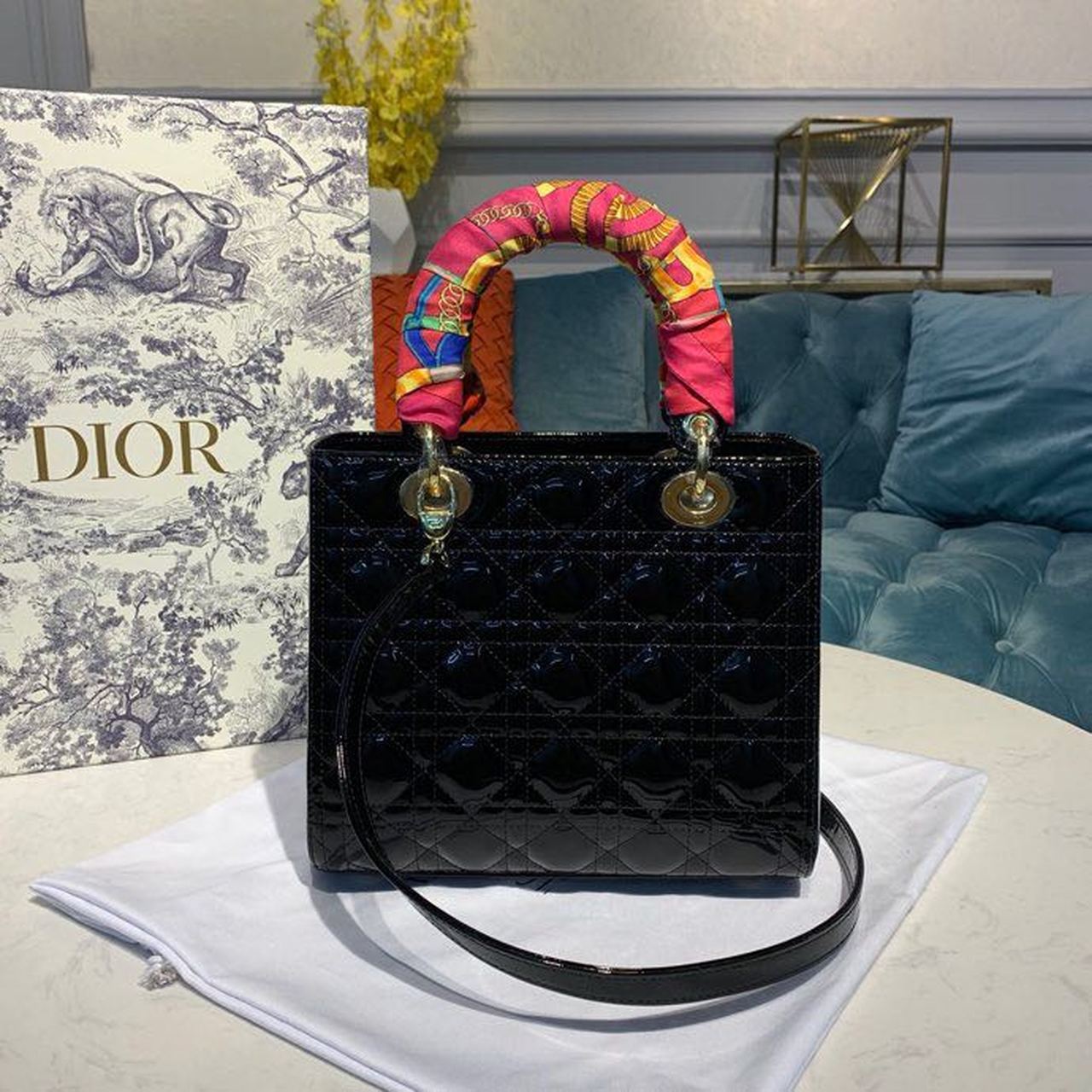 Top Quality MeTop Qualityum Patent Lady Bag Black For Women 24cm/9in