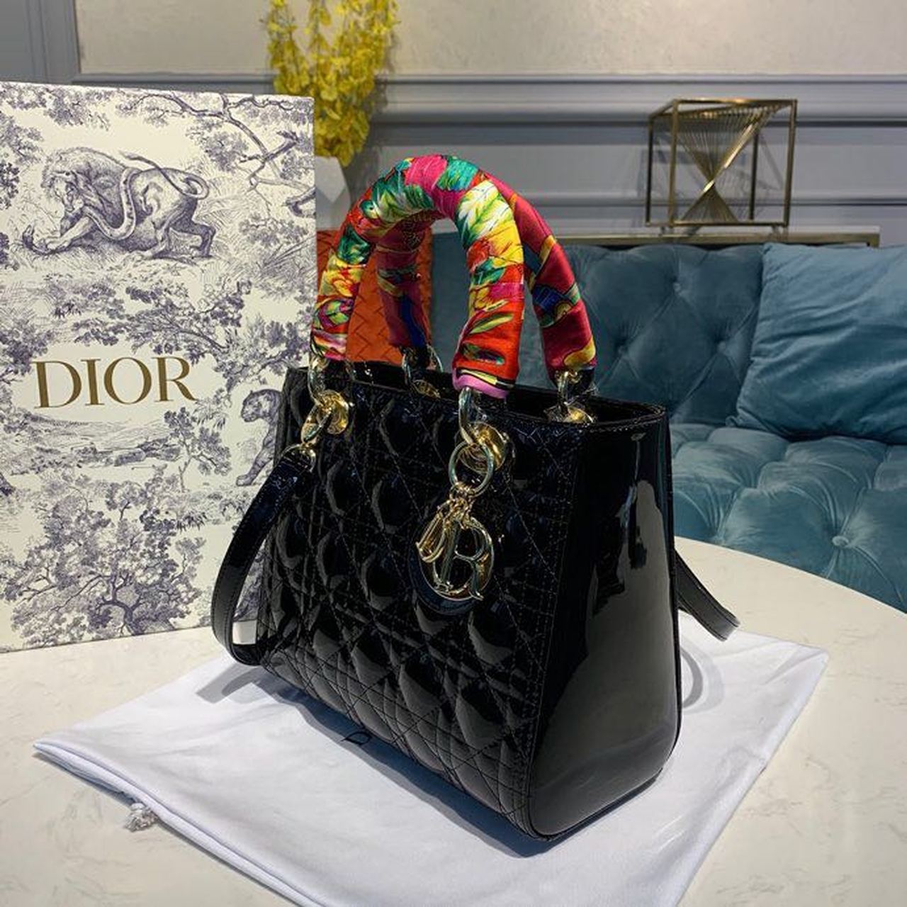 Top Quality MeTop Qualityum Patent Lady Bag Black For Women 24cm/9in