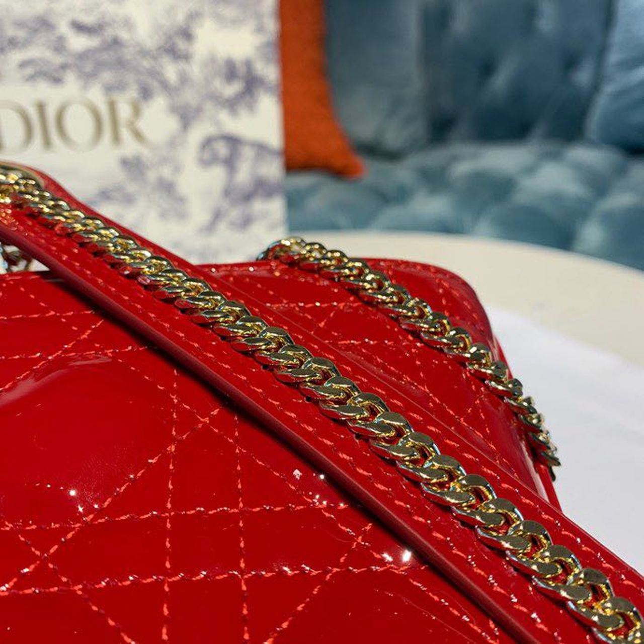 Top Quality Mini Lady Bag with Chain Gold Toned Hardware Spring/Summer Collection, Red, For Women Womens Handbags, 18cm CD M0505OCAL