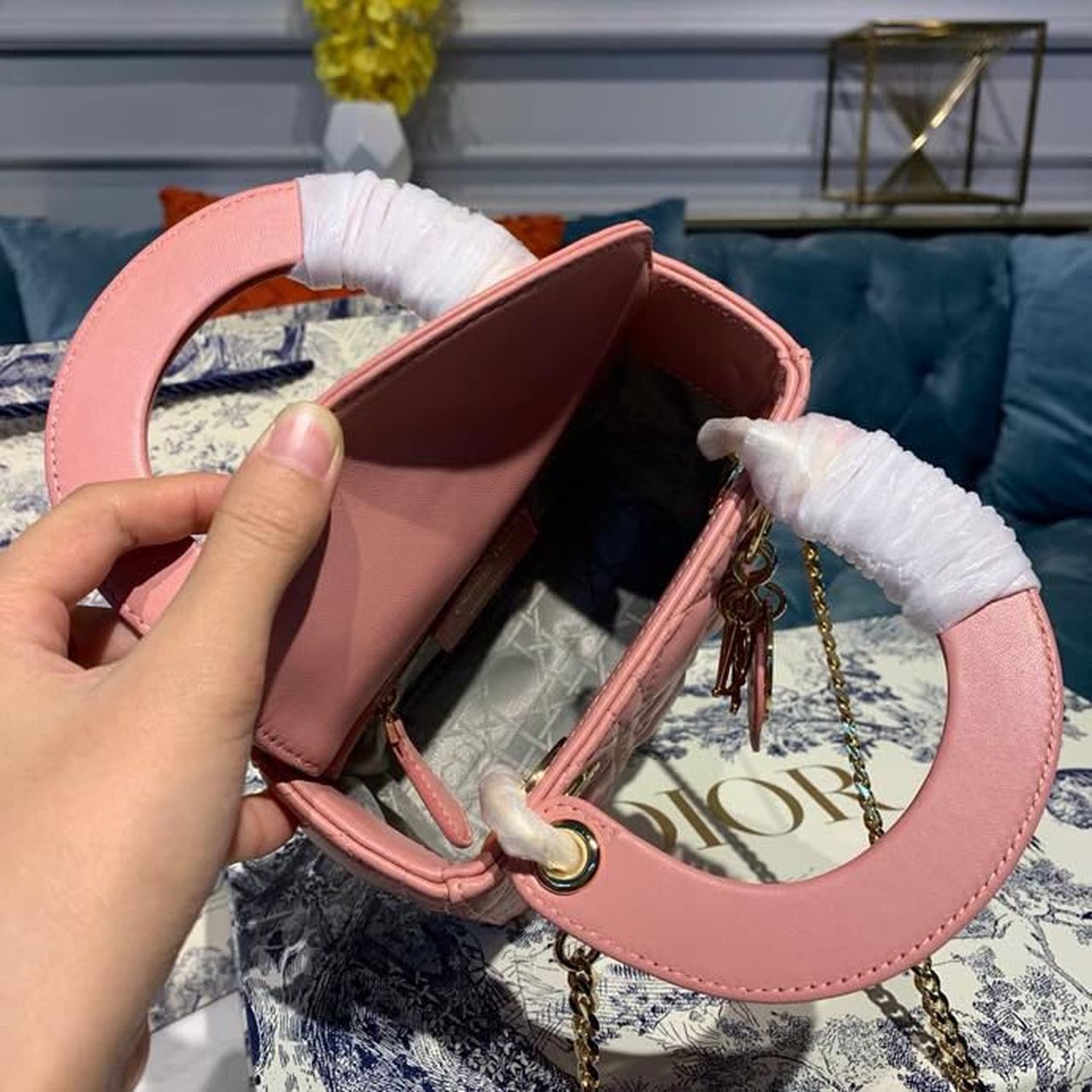 Top Quality Mini Lady Bag Blush Cannage Sorbet Pink For Women 6.5in/18cm CD