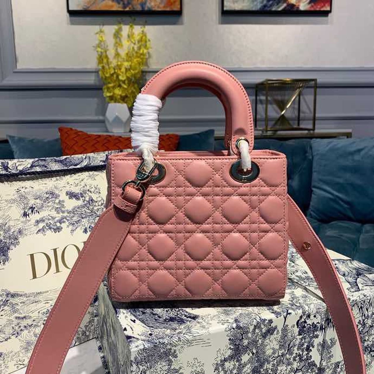 Top Quality Small Lady Bag Blush Cannage Sorbet Pink For Women 8in/20cm CD