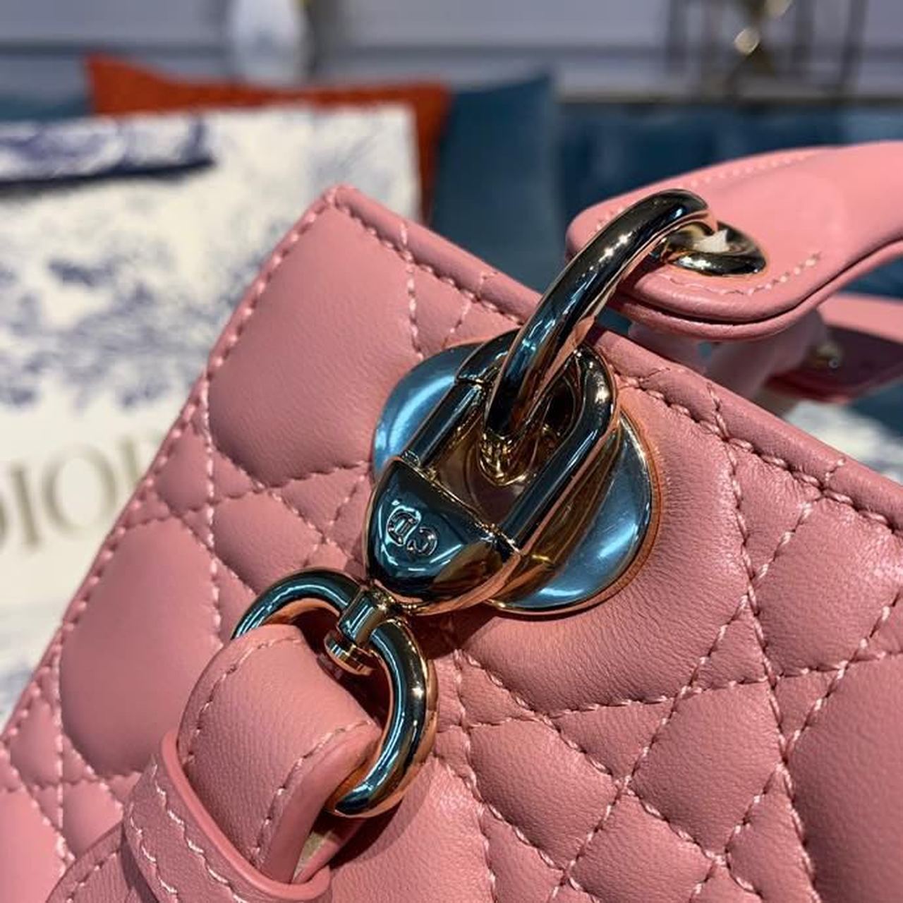 Top Quality Small Lady Bag Blush Cannage Sorbet Pink For Women 8in/20cm CD
